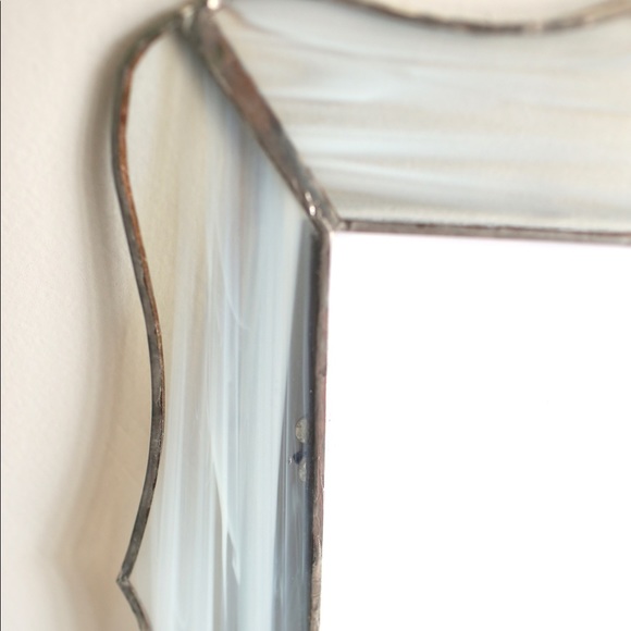 Silver, blue scalloped 5x7 picture frame - Picture 2 of 6